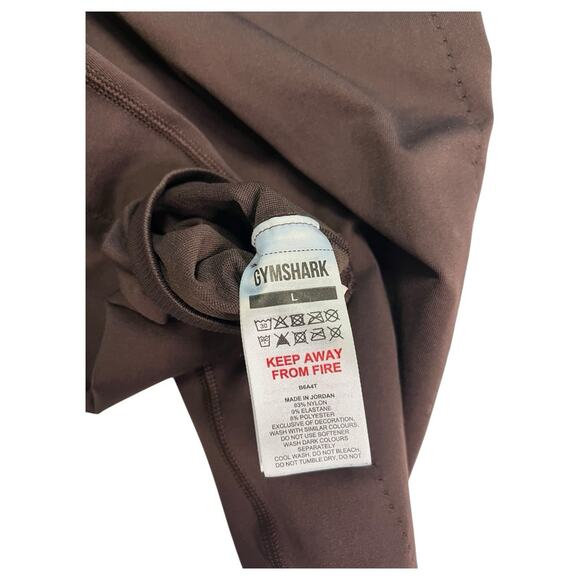 Gymshark Leggings Womens Large Brown Seamless Pants Logo Workout Gym Sporty - Picture 7 of 10